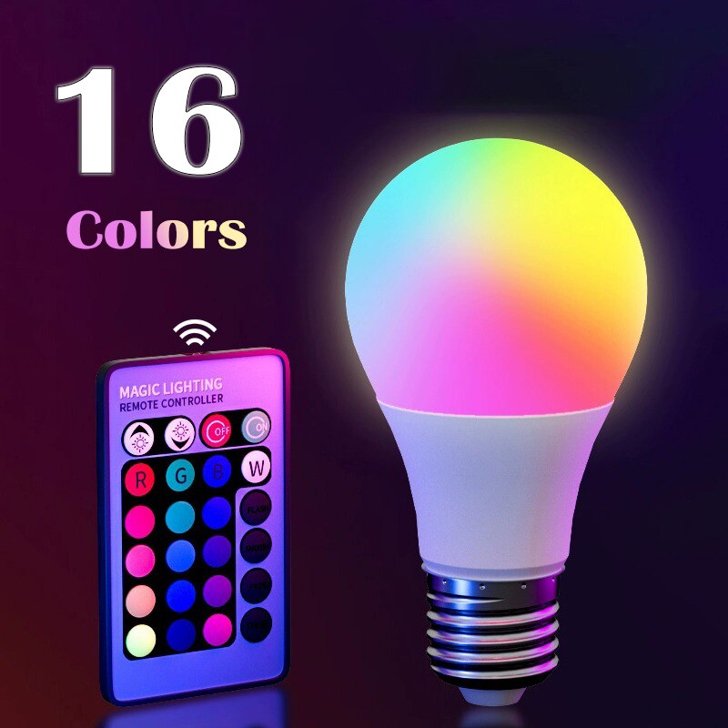 Electronics Gadgets For Home - Светодиодная RGB-лампа E27 220В, 16 цветов,